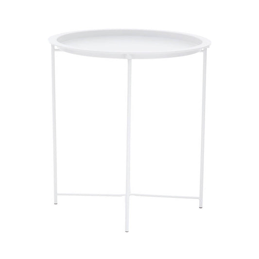 Acero Round White Side Table