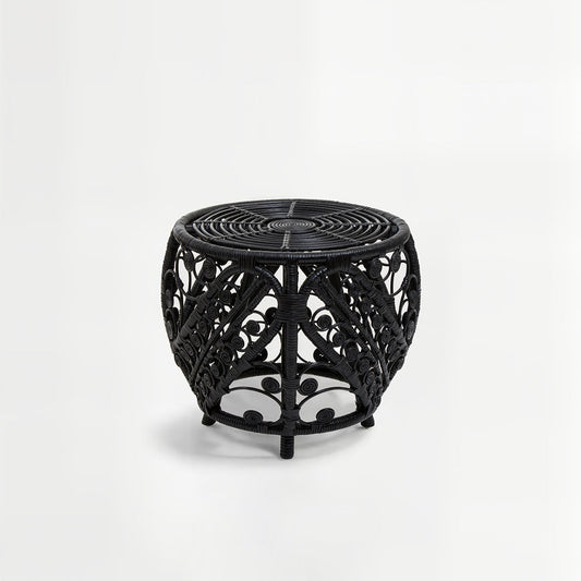 Mataram Black Natural Rattan Side Table