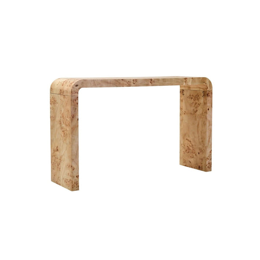Mota Burl Wood Design Curved Console Table