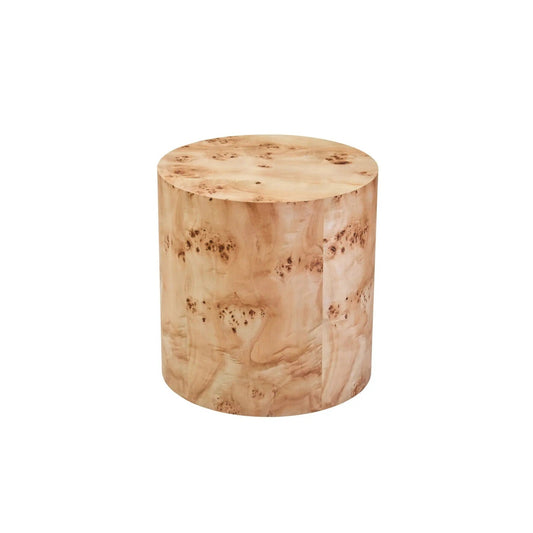 Mota Burl Wood Design Round Side Table