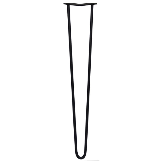 4 x 28" Hairpin Legs - 2 Prong - 12mm - Black