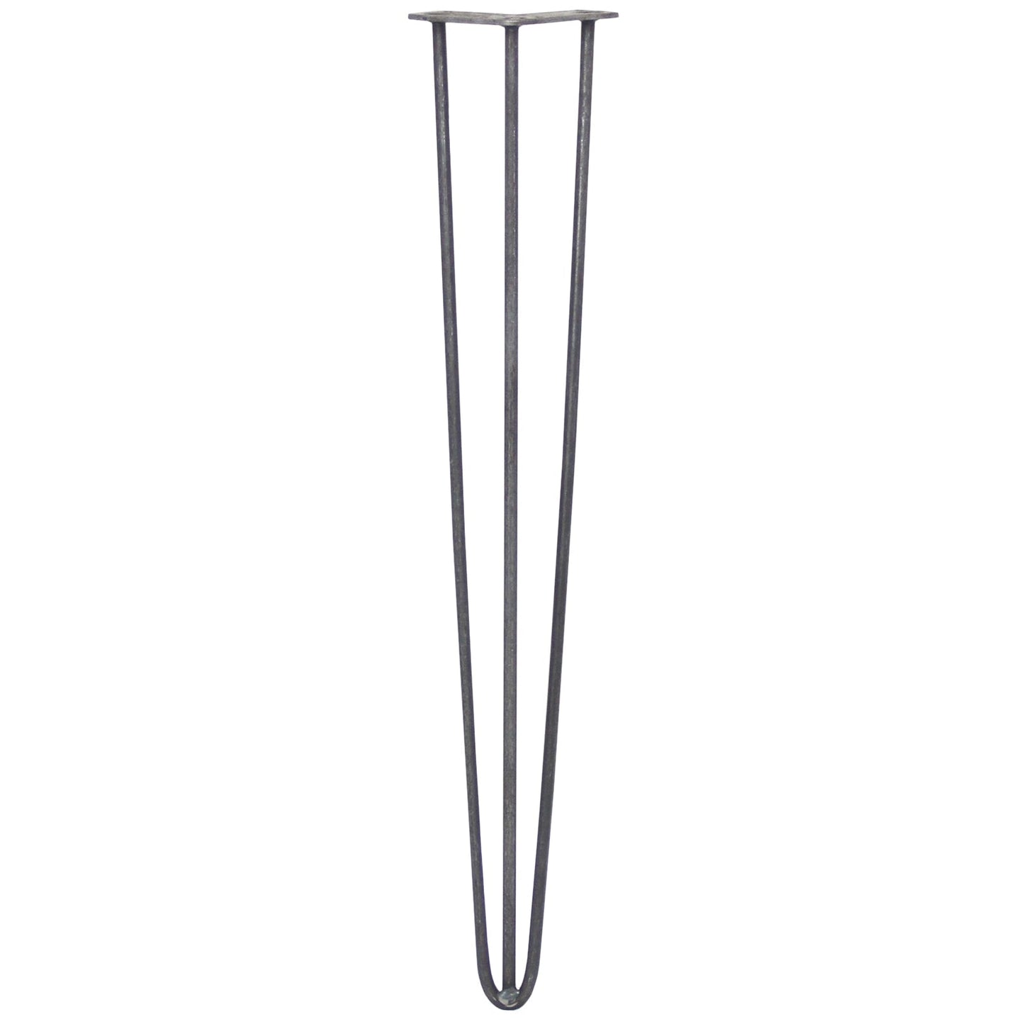 4 x 28" Hairpin Legs - 3 Prong - 10mm - Raw Steel