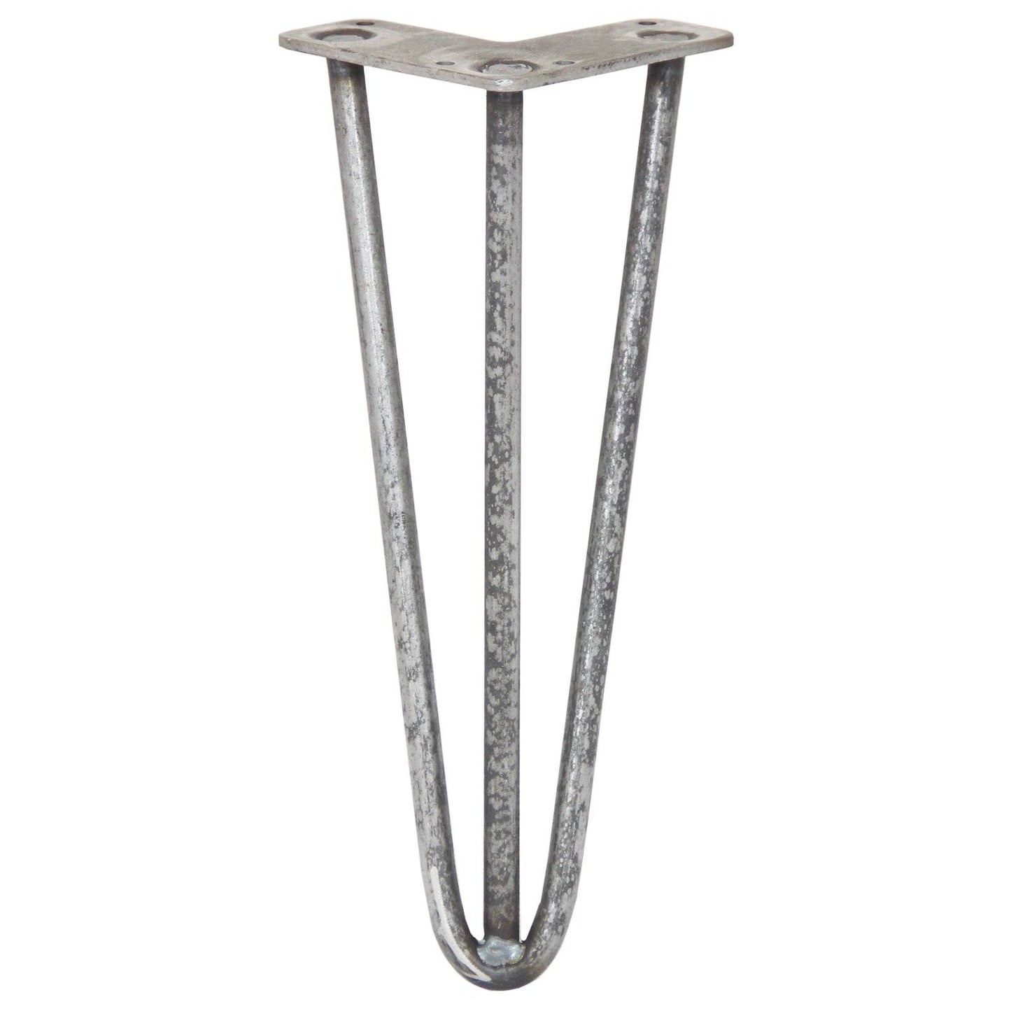 4 x 12" Hairpin Legs - 3 Prong - 12mm - Raw Steel