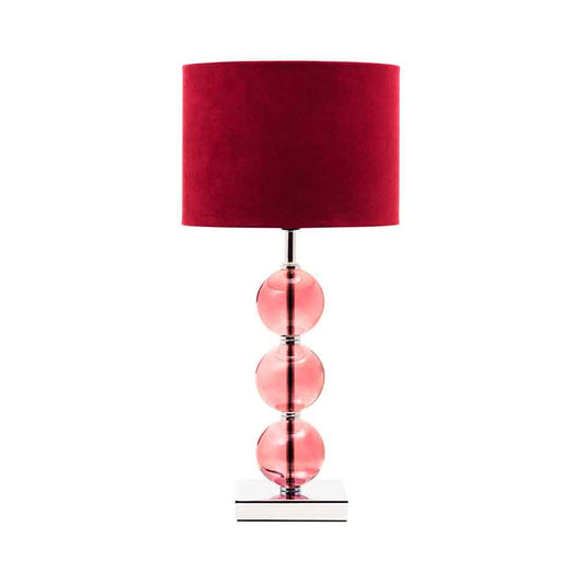 Mistro Burgundy Suede Effect Shade Table Lamp
