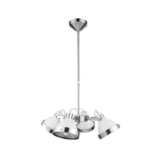 Jasper White Shade and Chrome 4 Light Pendant Light
