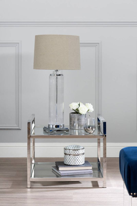 Alona Table Lamp With Stone Linen Shade
