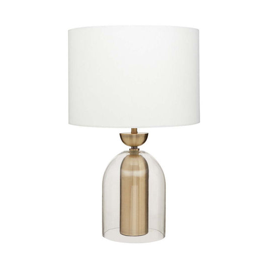 Sellis Clear Glass And Brass Finish Metal Table Lamp