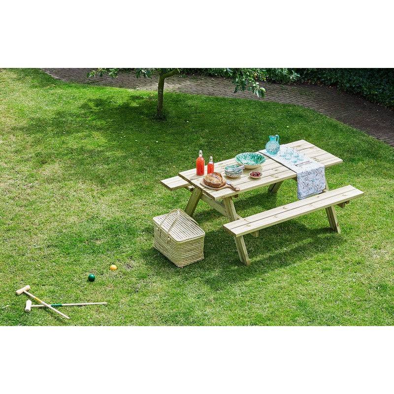 Fold Up Picnic Table - 6 Seat Green Tint by EKJU