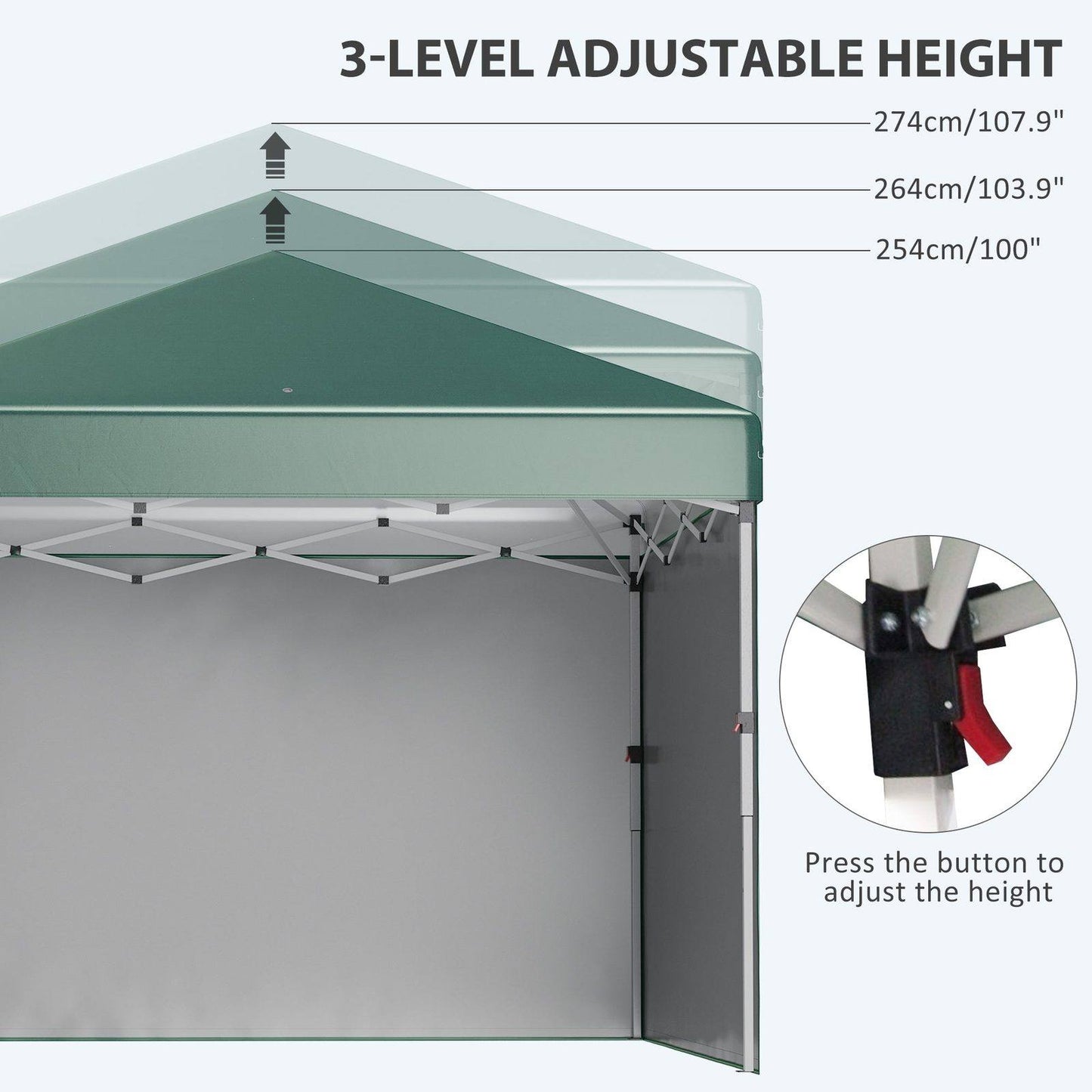 3 x 3 M Pop Up Gazebo with 2 Sidewalls