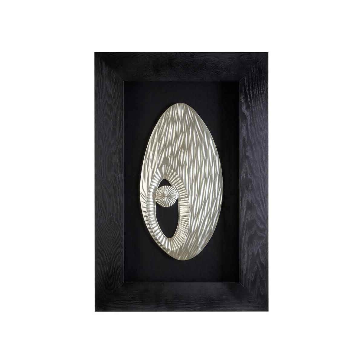 Nason Framed Oval Carving Silver Wall Art