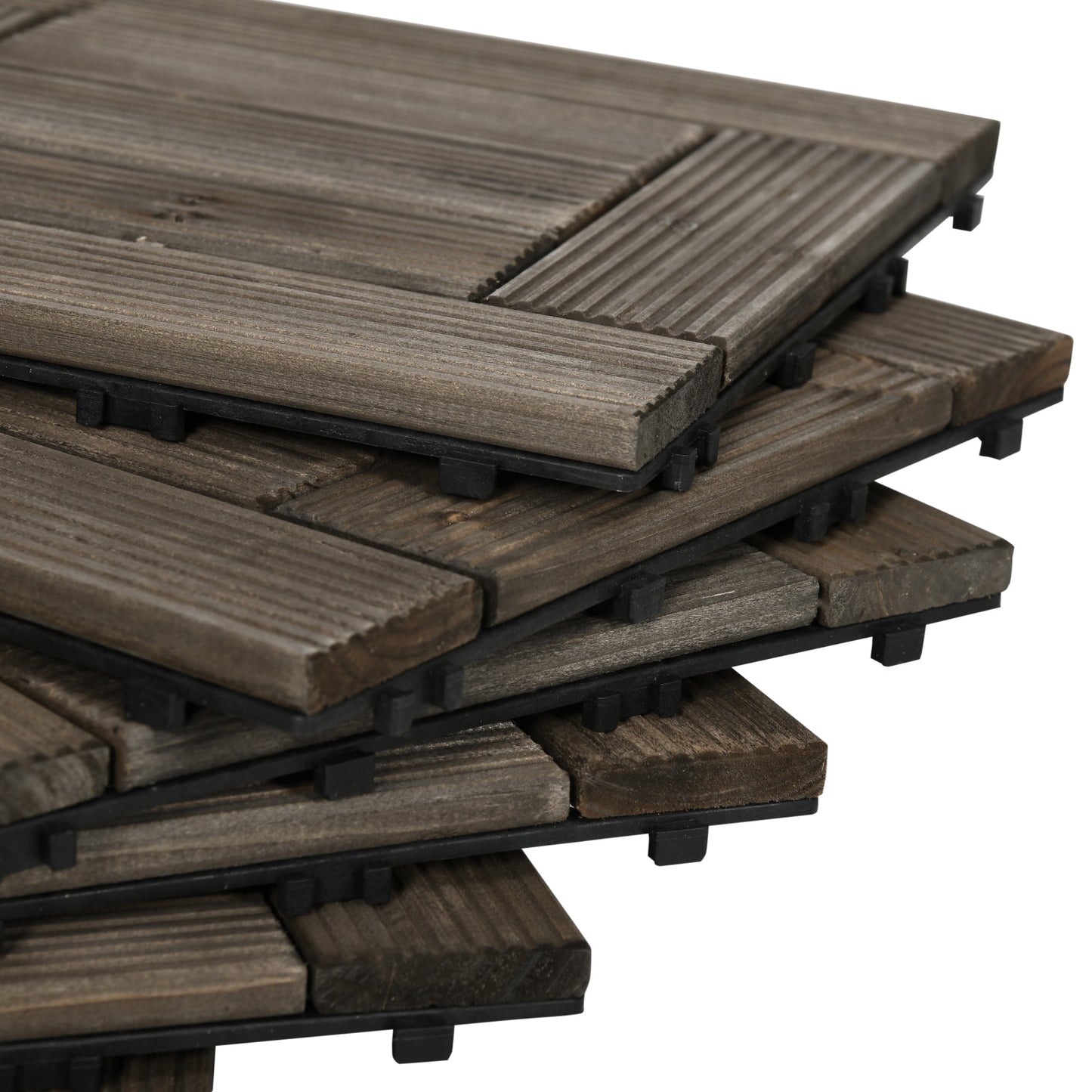 27-Piece Wooden Interlocking Decking Tiles