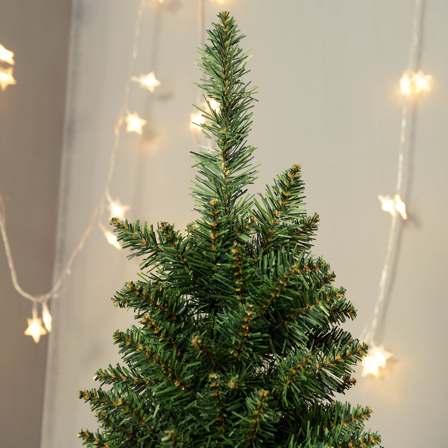 7FT Artificial Pine Pencil Slim Christmas Tree with 499 Branch Tips Xmas Holiday Décor with Stand Green