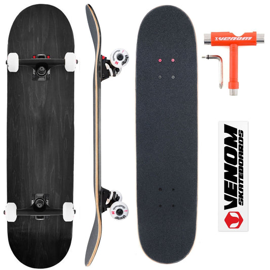 Venom Core Complete Built Skateboard - Black/Black - 8.5