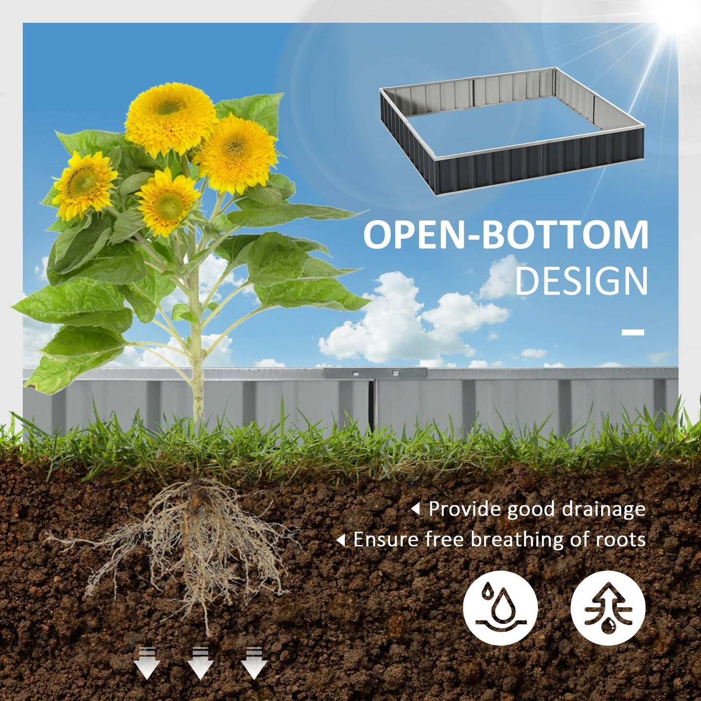 645L Metal Raised Garden Bed