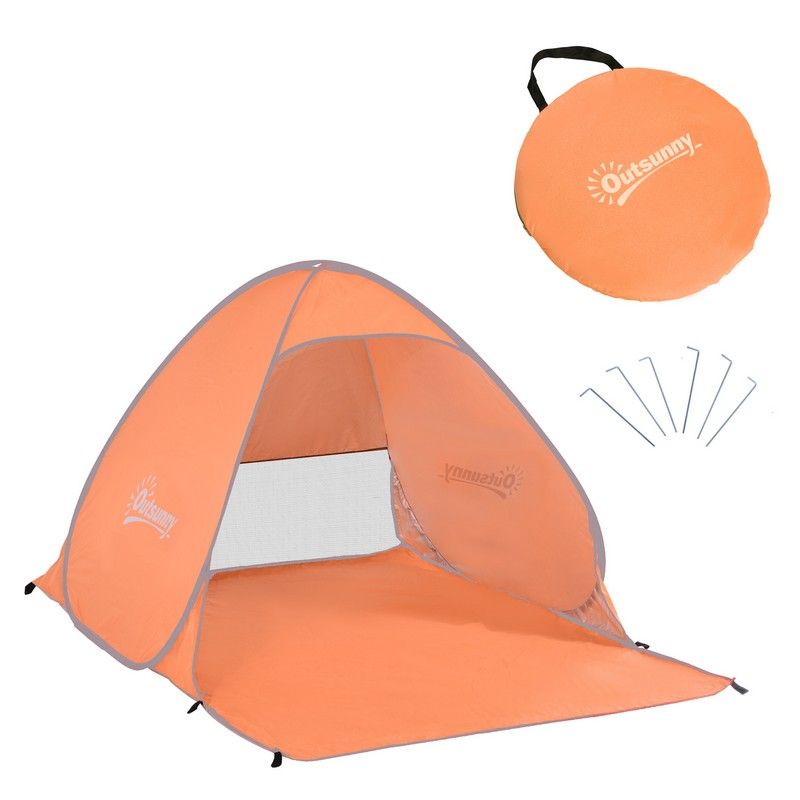 2 Person Pop Up Uv Shelter Shade-Orange