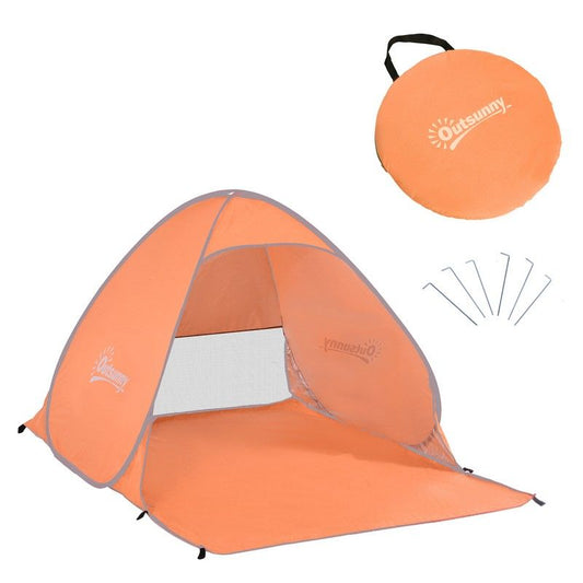 2 Person Pop Up Uv Shelter Shade-Orange