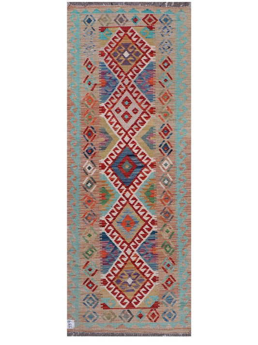 Maimana Afghanistan Kilim Rug - 204 x76 cm