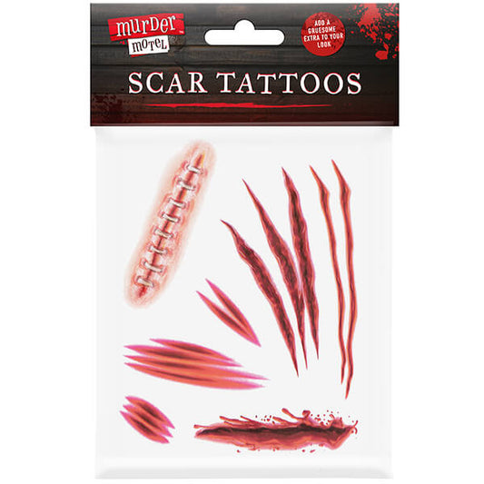 Assorted Scar and Wound Temporary Tattoos for Halloween