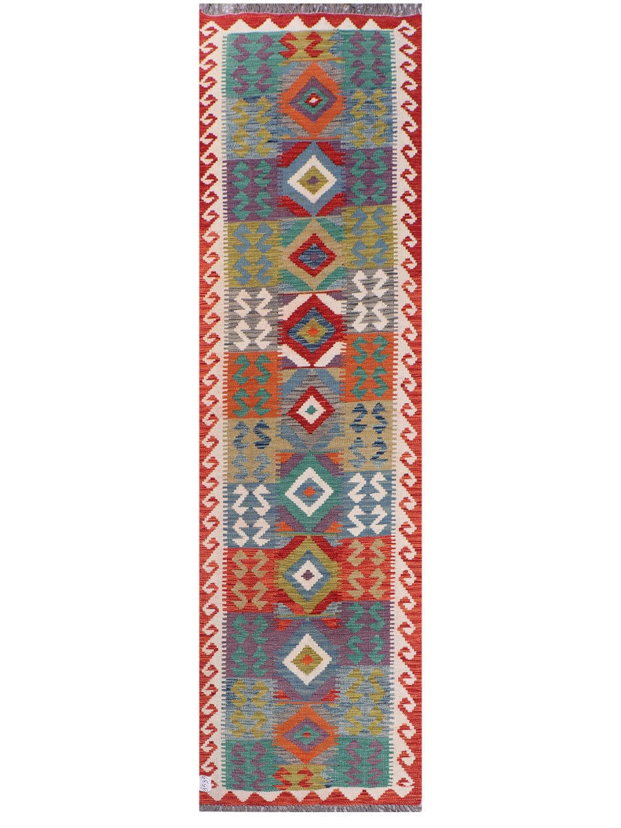 Maimana Afghanistan Kilim Runner - 282 x 78 cm