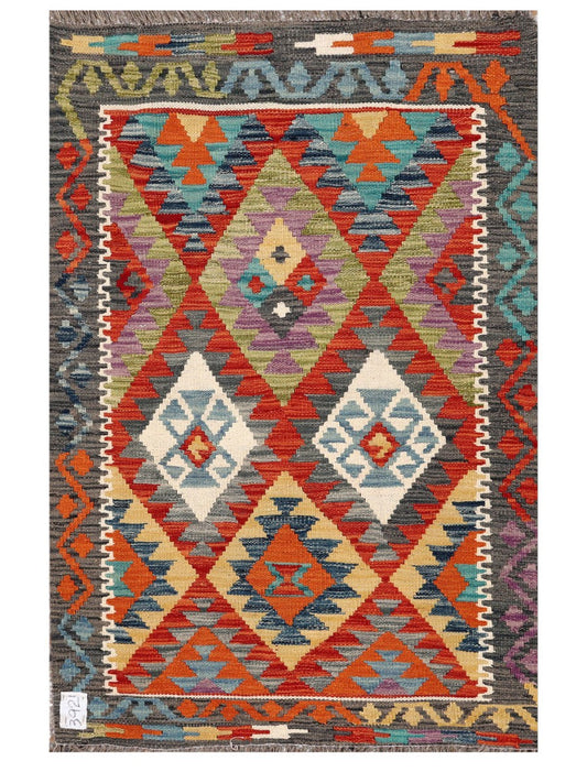 Maimana Afghanistan Kilim Rug - 123 x 81 cm