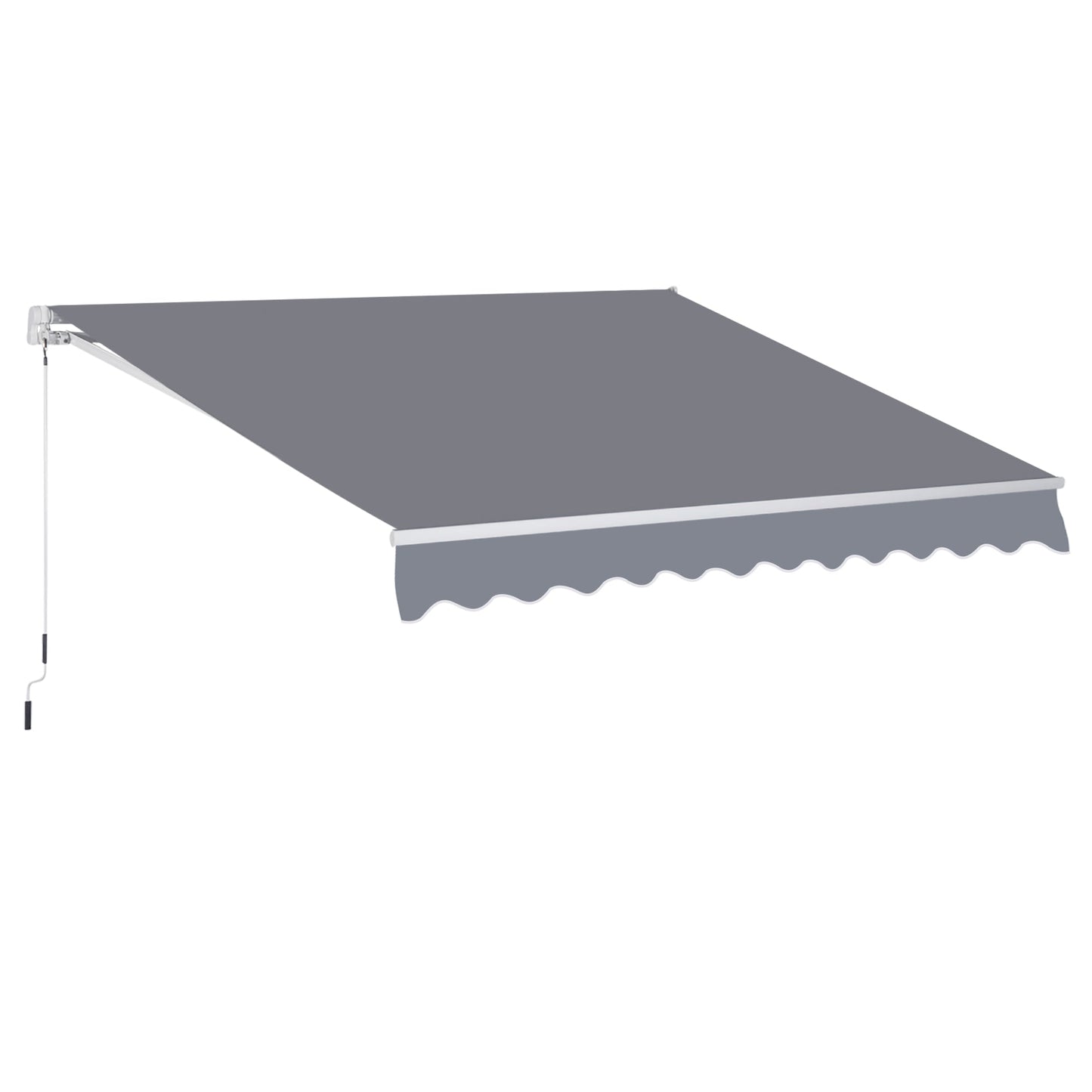 3 x 2.5m Manual Awning Canopy Sun Shade Shelter Retractable for Garden Grey