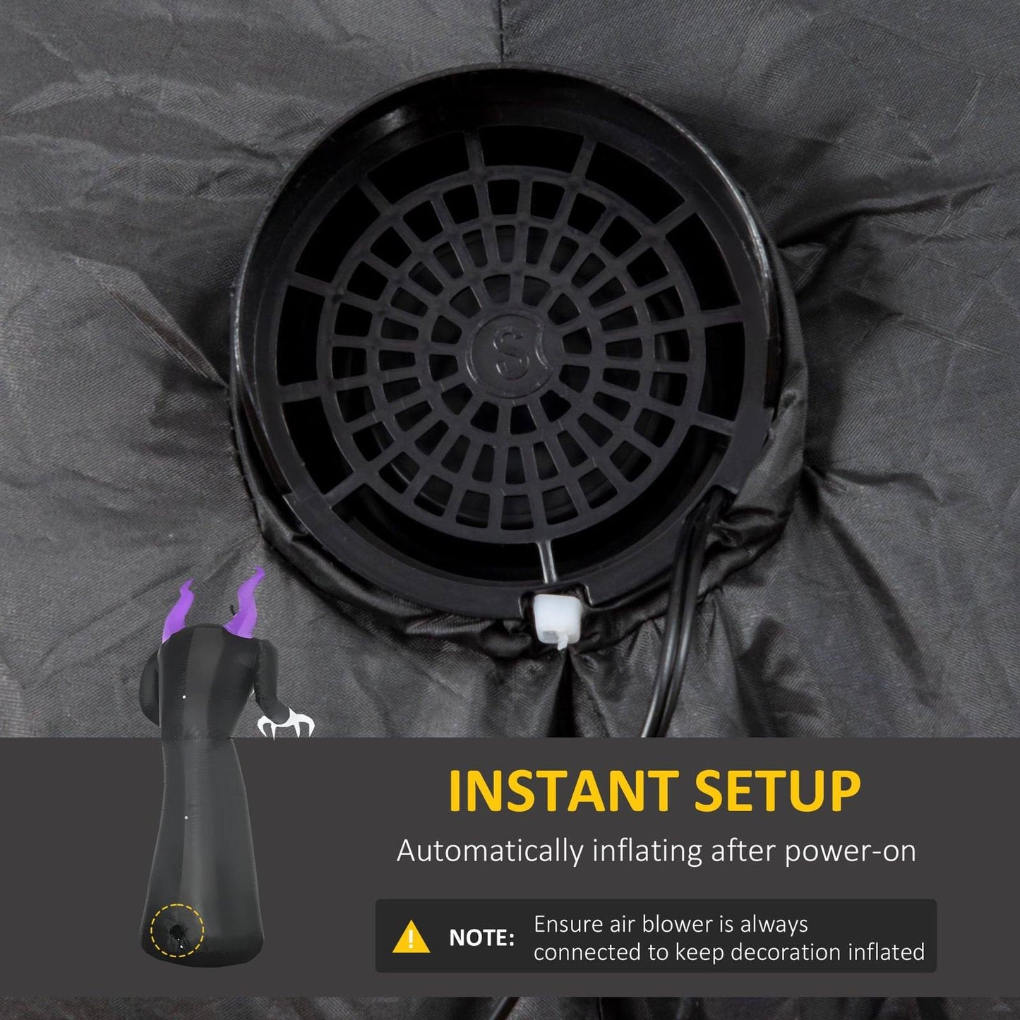 7ft Inflatable Halloween Ghost with Horns