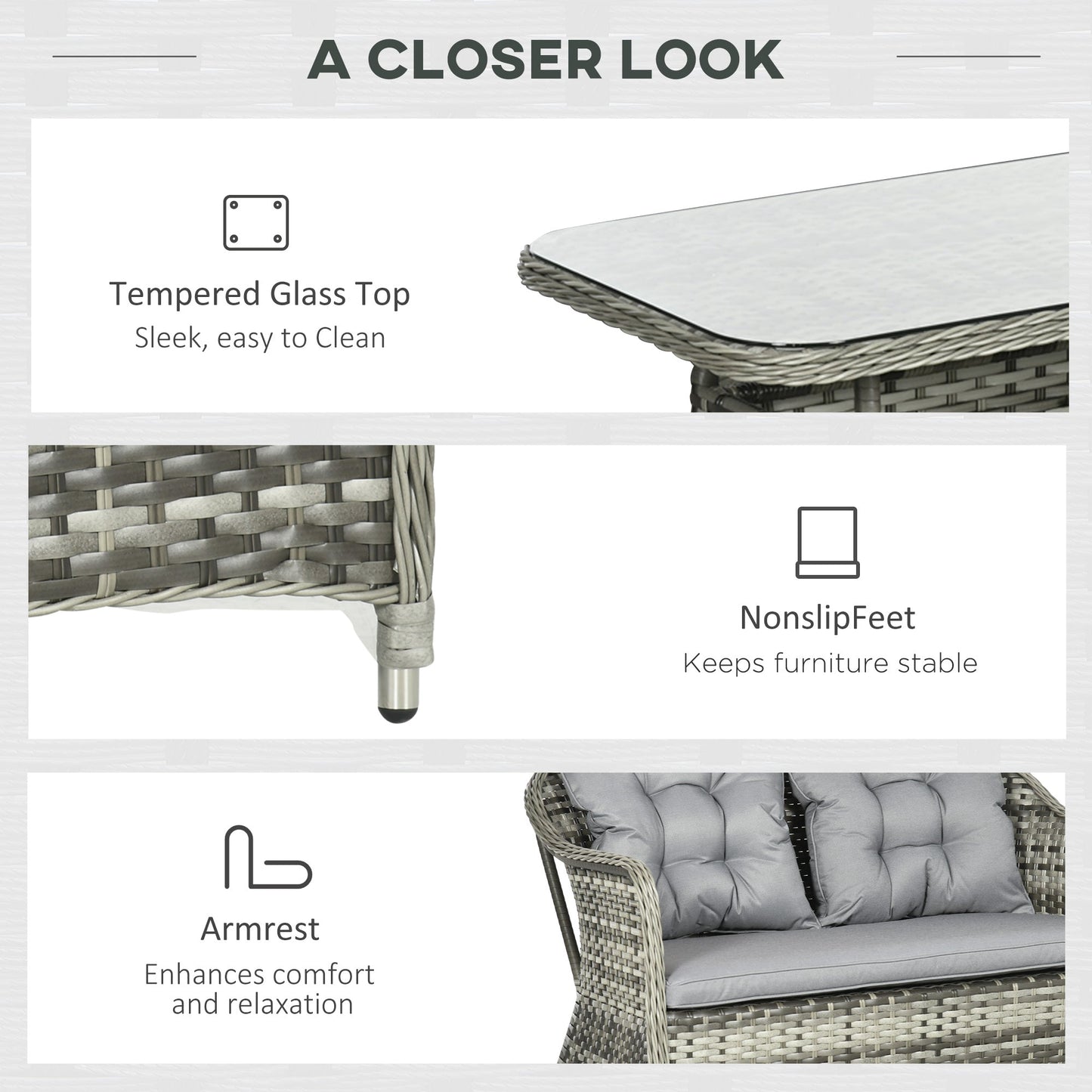 4 Seater PE Rattan Garden Furniture