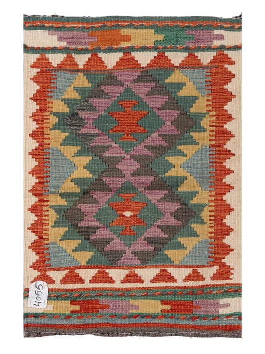 Maimana Afghanistan Kilim Rug - 82 x 55 cm