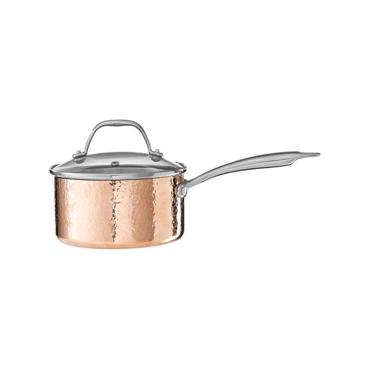 Minerva Small 16 cm Hammered Saucepan with Lid