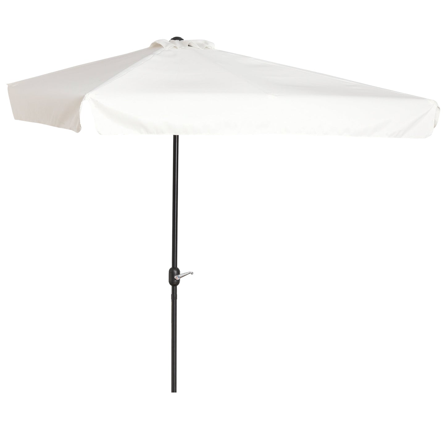 2.3m Half Round Parasol Umbrella Balcony Metal Frame Outdoor NO BASE Cream White