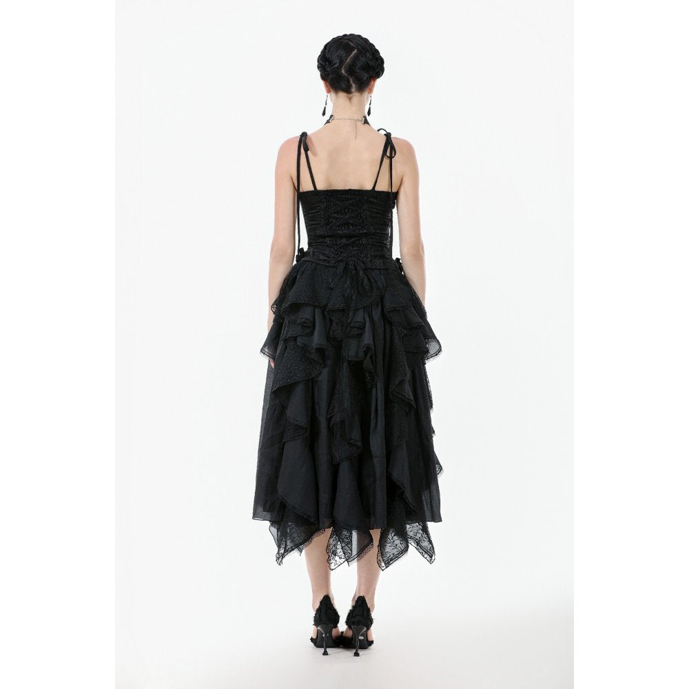 Dark in Love Selene Ruffled Floral Jacquard Corset Top