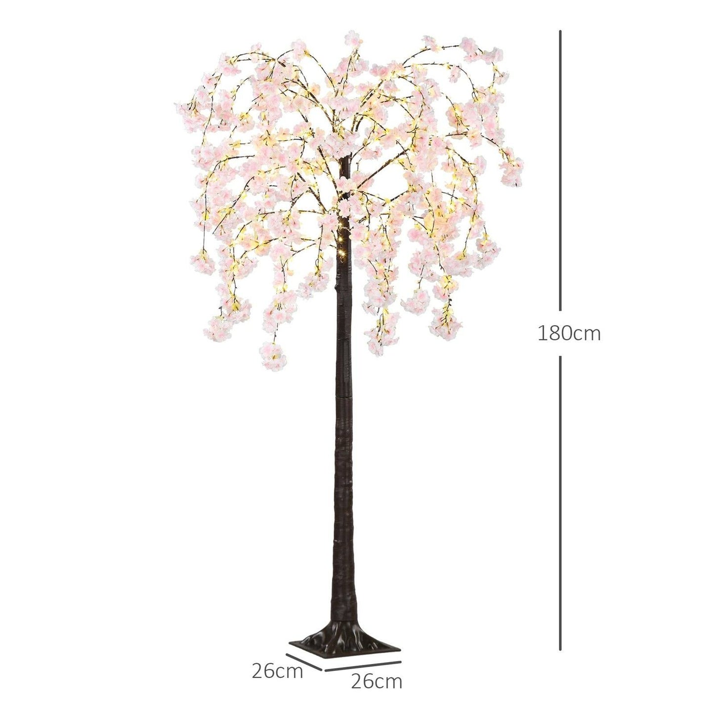 6ft Blossom Tree Christmas Tree Artificial - Pink with LED Lights Warm White 10 Tips