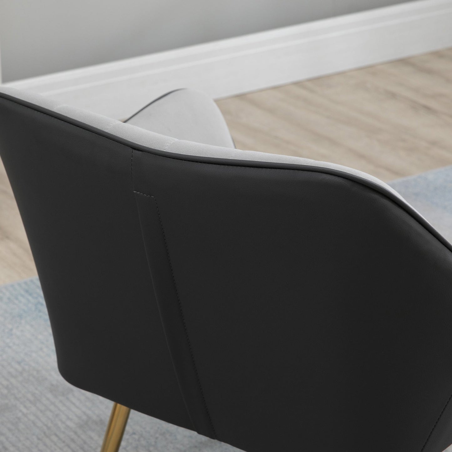 Modern Velvet Armchairs with Gold Steel Legs