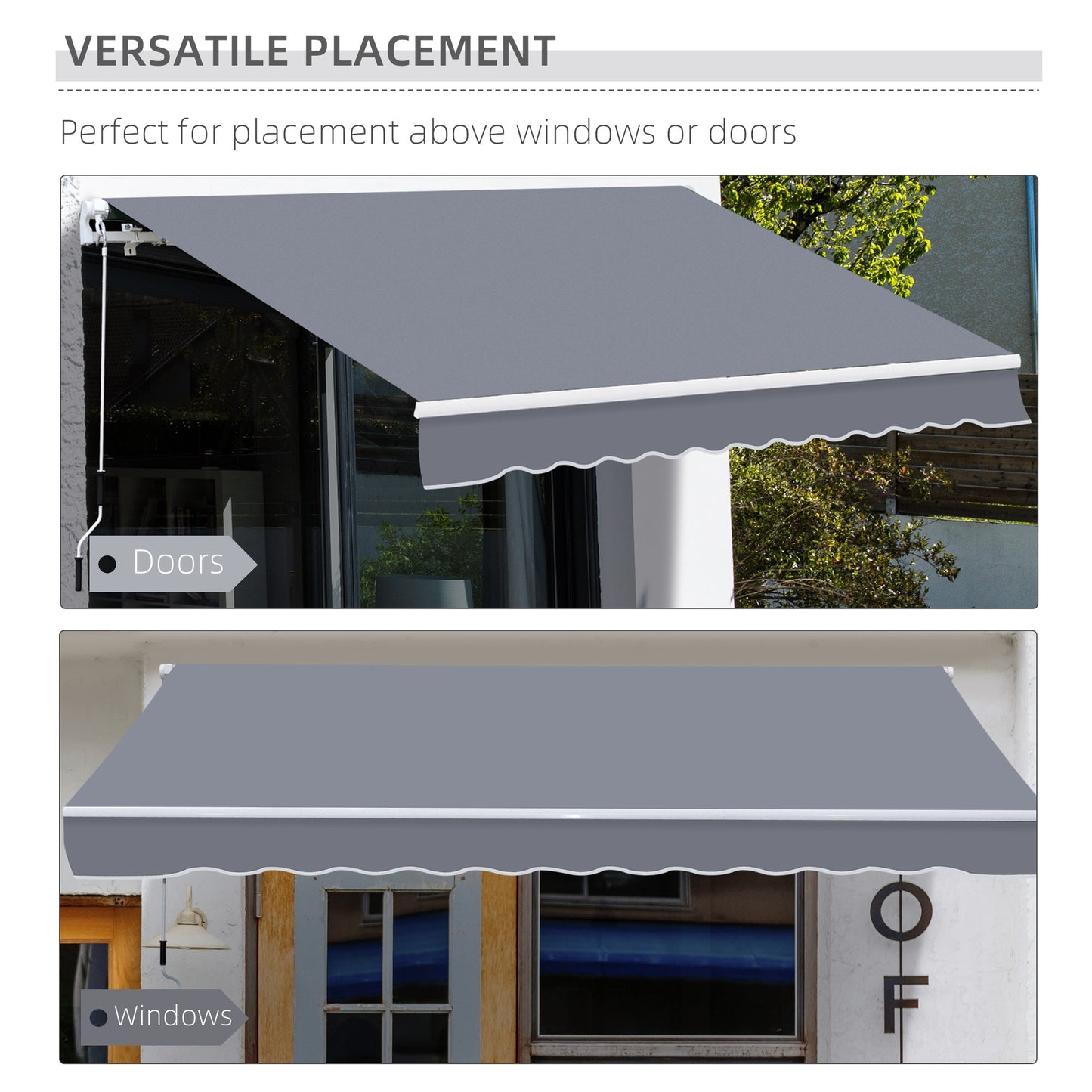 Manual Retractable Awning Size 4M X3M-Grey