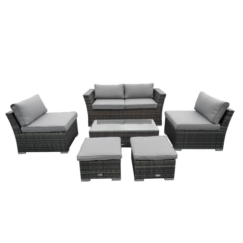 St Tropez Rattan Garden Furniture Set by Wensum - 6 Seats Grey