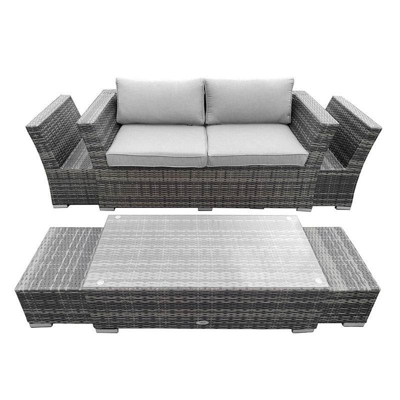 St Tropez Rattan Garden Furniture Set by Wensum - 6 Seats Grey