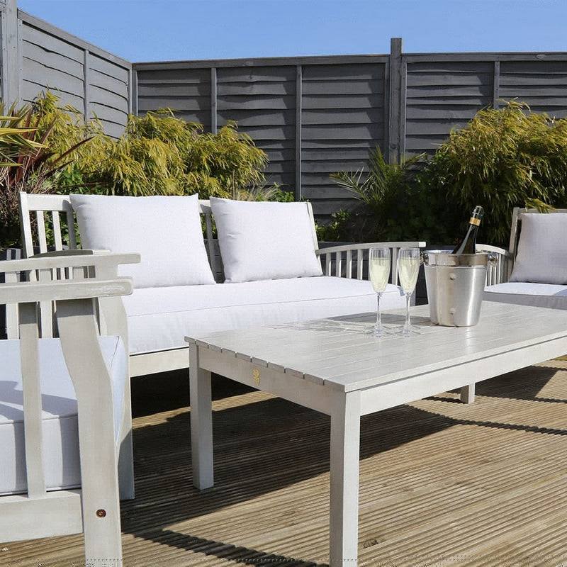 Eco Garden Furniture Set by Wensum - 4 Seats Grey Cushions