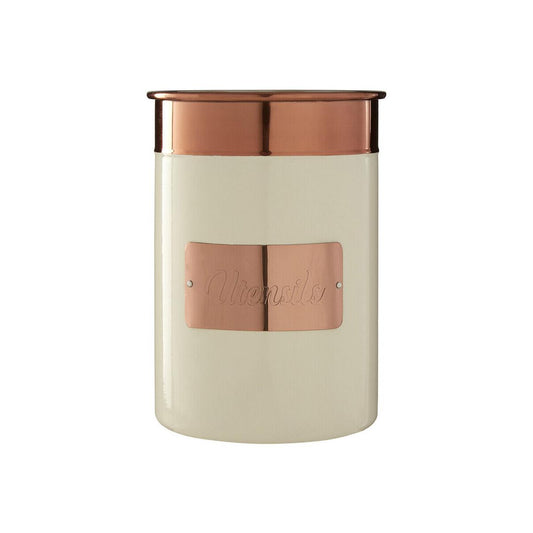 Prescott Cream And Copper Stainless Steel Utensil Holder