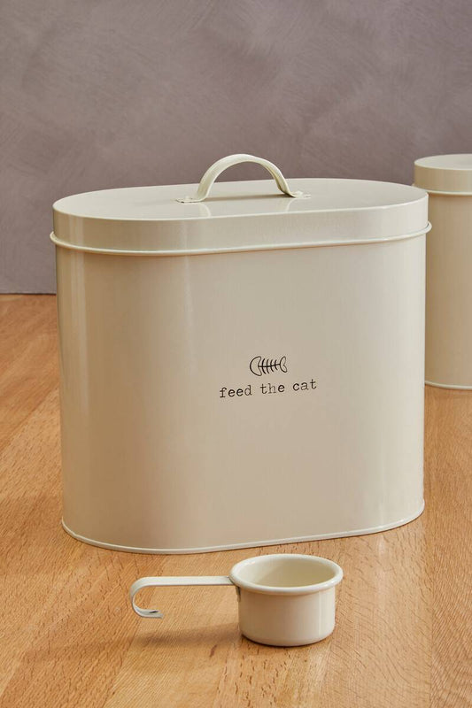 Adore Pets 6.5Ltr Feed The Cat Food Cream Storage Bin With Spoon