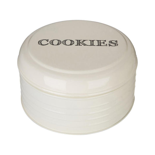 Sketch Cream Finish Round Biscuit Tin