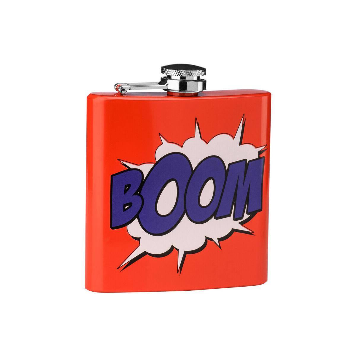 Auden Red Hip Flask with Boom Design