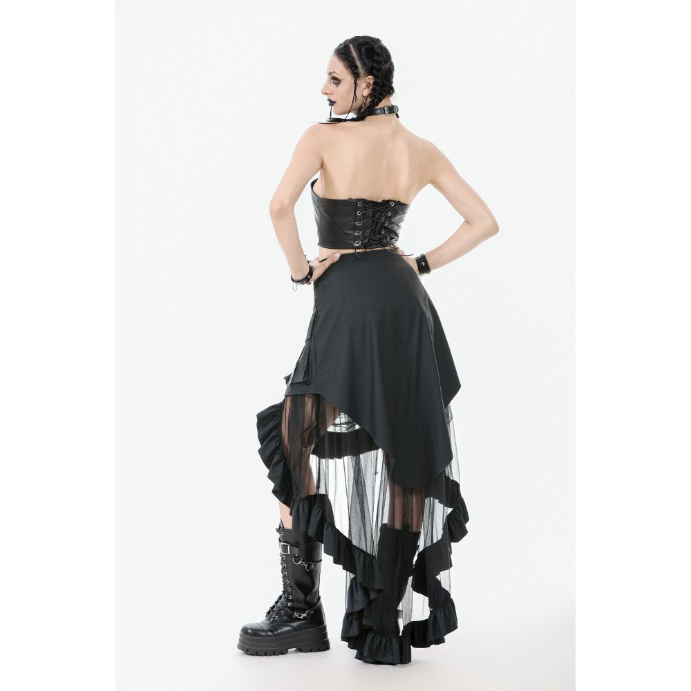 Dark in Love Ravena Buckled Faux Leather Corset Top