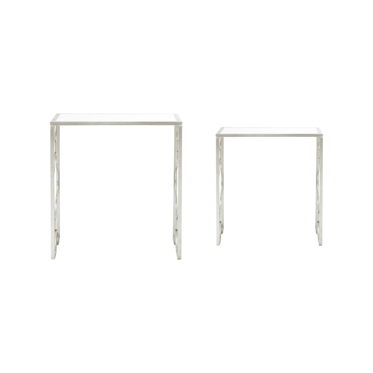 Merlin Set Of Two Silver Leaf Side Tables