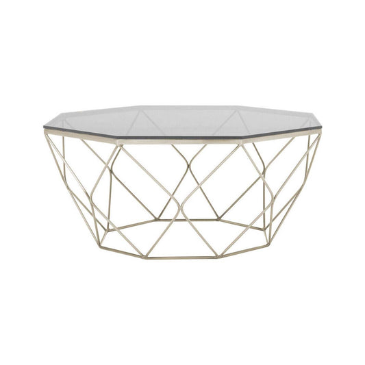 Allure Hexagon Coffee Table With Brushed Nickel Base