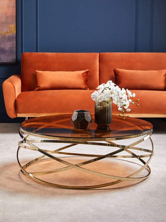 Allure Round Champagne Base Coffee Table