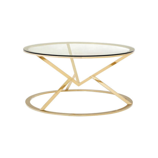 Allure Corseted Round Champagne Coffee Table
