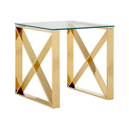 Allure Champagne Gold Cross Legs End Table