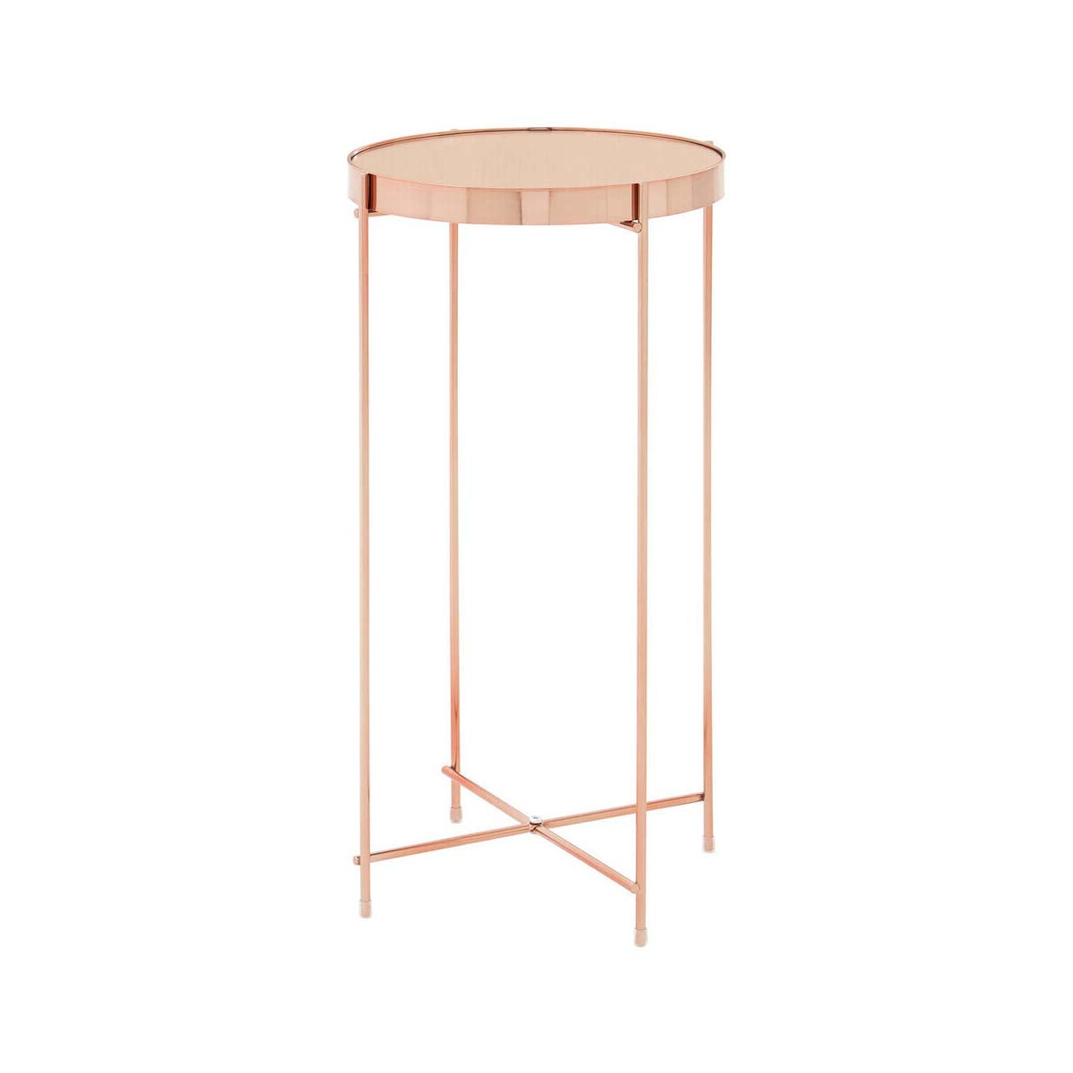 Allure Pink Mirror Tall Side Table