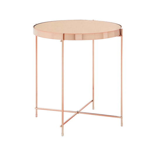 Allure Pink Mirror Low Side Table