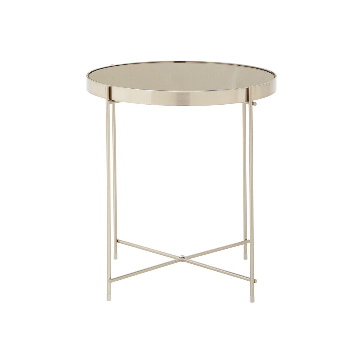Allure Grey Mirror Low Side Table